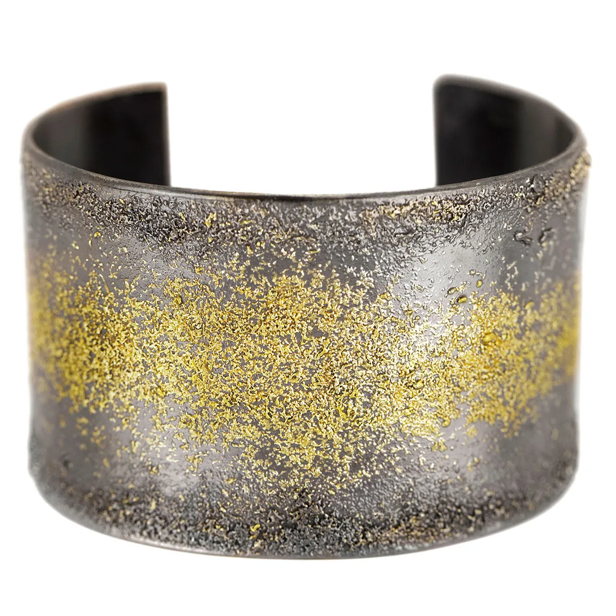 Starry Night Cuff - 22k Gold Fused with Oxidized Silver