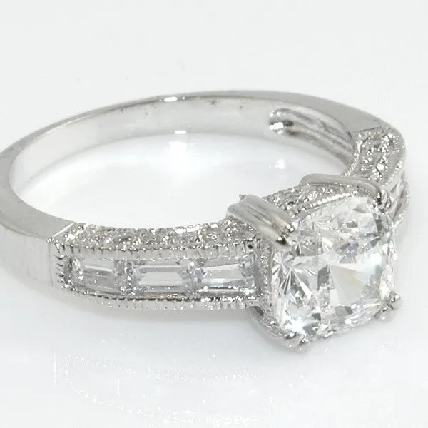 Sterling Silver Fancy Cushion Cut Cocktail Ring