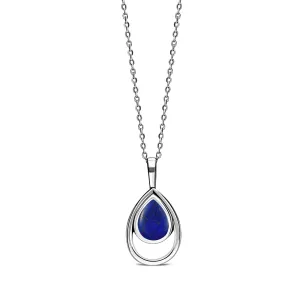 Sterling Silver Lapis Lazuli Open Teardrop Pendant