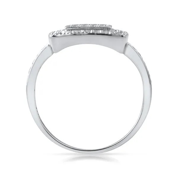 Sterling Silver Micropave Halo Cocktail Ring