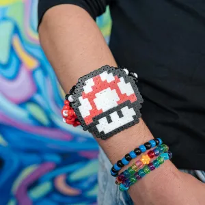 Super Mario 1UP Red Rave Kandi Cuff Bracelet