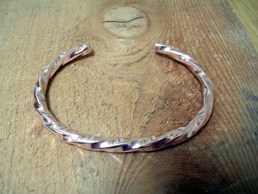 Twisted Square Copper Bracelet