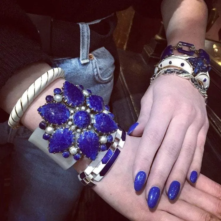 Vintage Lapis Bracelet Milk White by Katherine Alexander