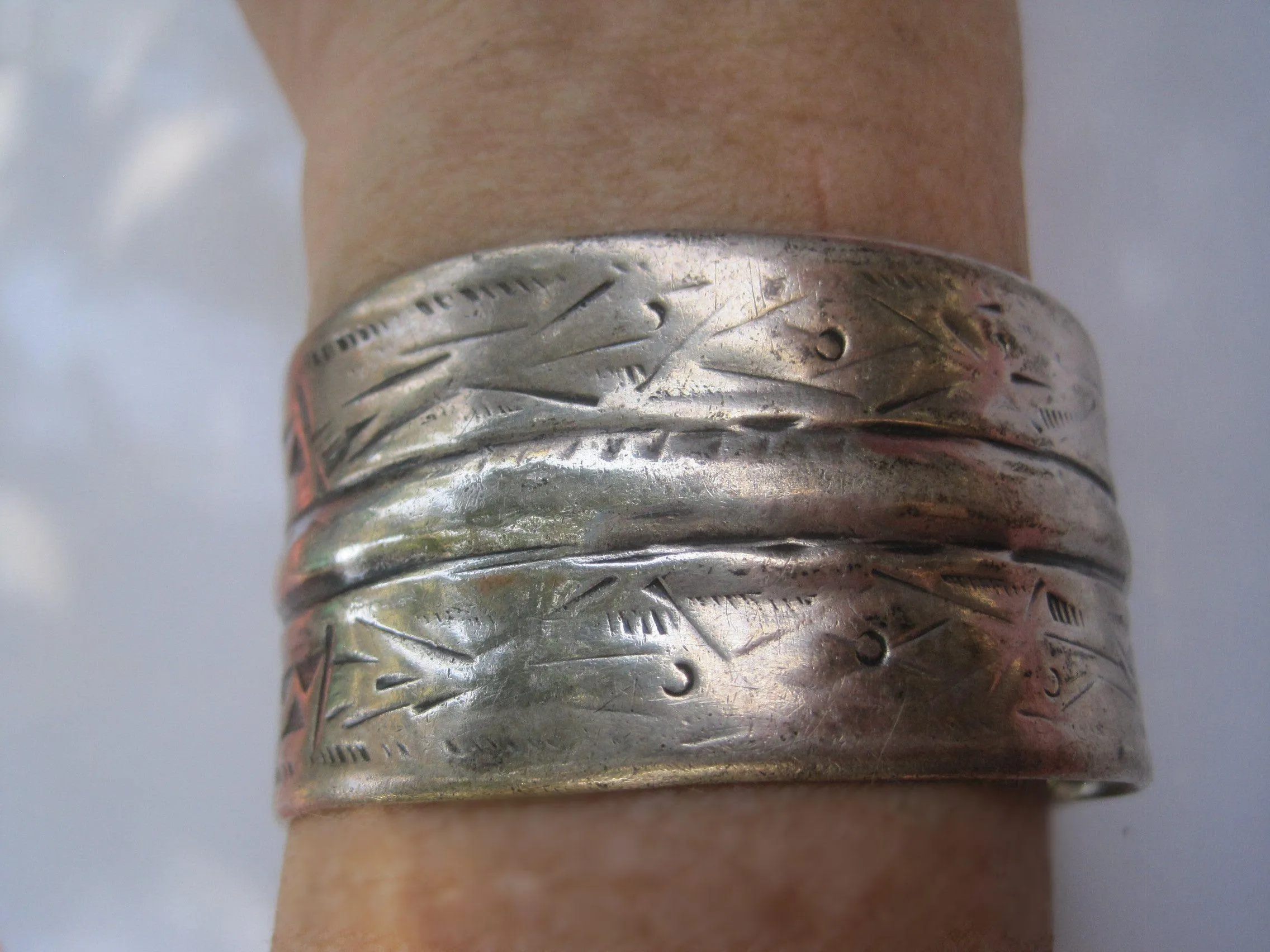 Vintage Tunisian Silver Cuff Bracelet