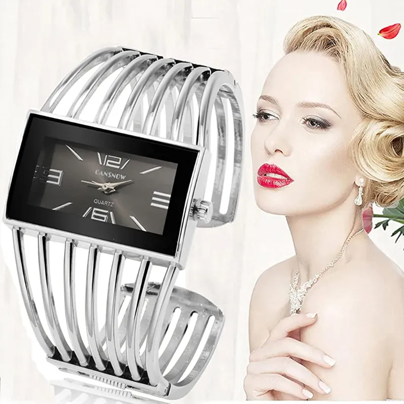 Women's Rectangular Cuff Bracelet Watch