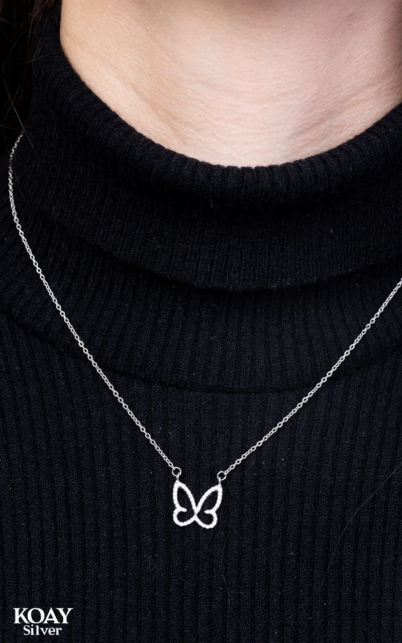 Zircon Butterfly Necklace (03)