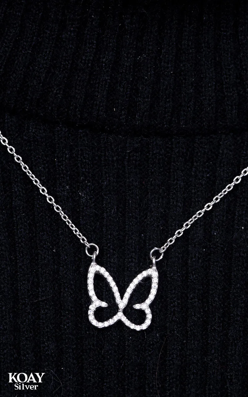 Zircon Butterfly Necklace (03)